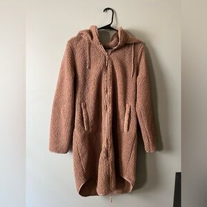 Cozy Long light brown Sherpa/Teddy Jacket — Aspen —Medium